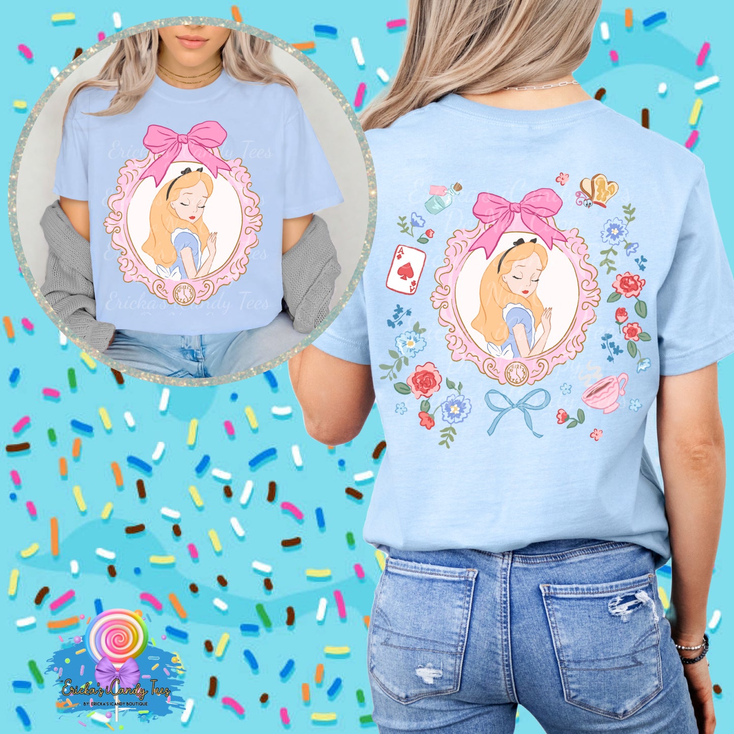 Wonderland Princess Floral Coquette - Front & Back Apparel