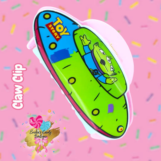 Alien Spaceship - 4in Acrylic Claw Clip
