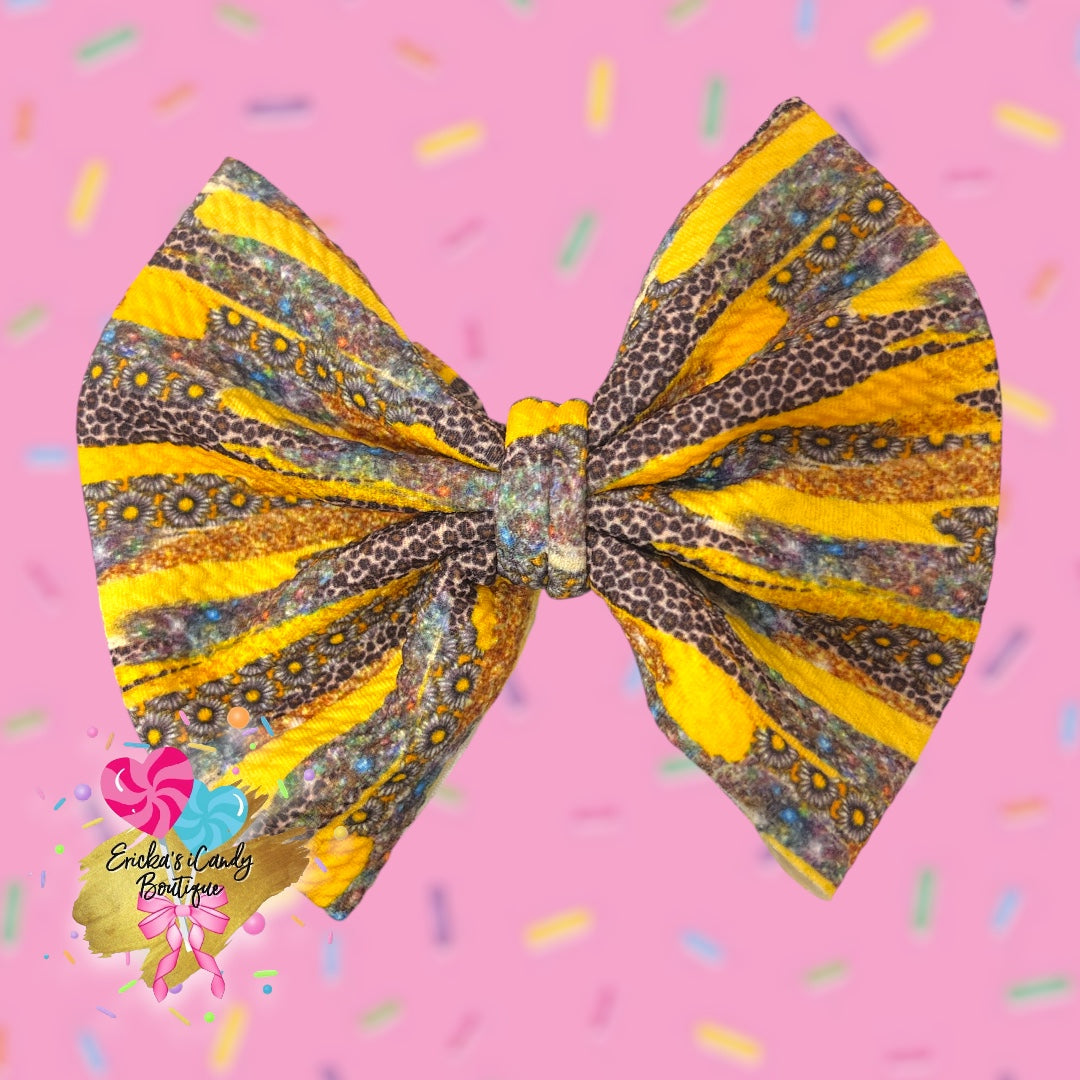 Daisy Patchwork - 5in Bullet Fabric Bow