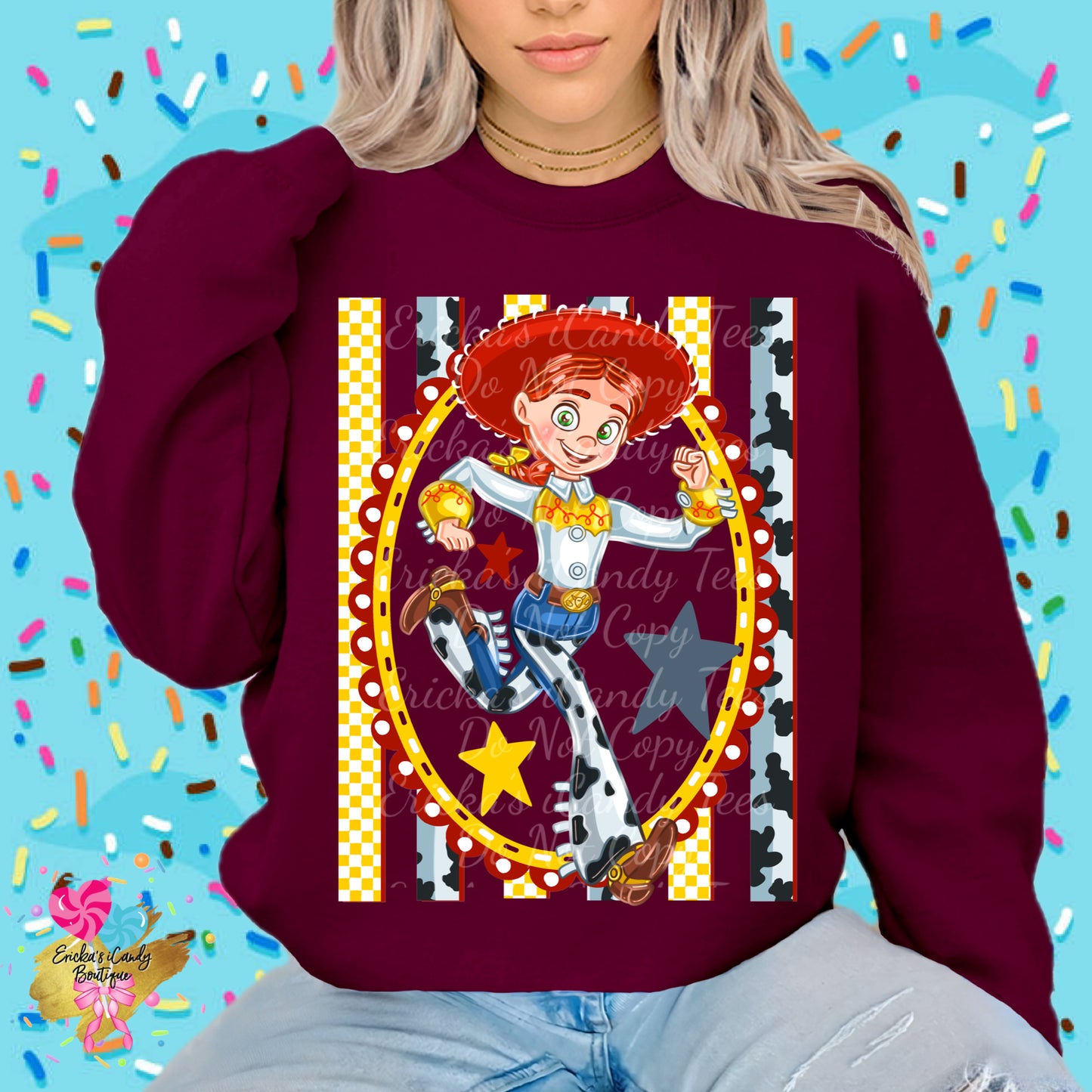 Cowgirl Striped Frame- Kids & Adult Apparel