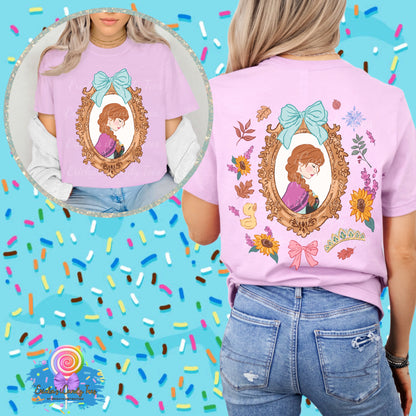 Arendelle Princess Floral Coquette - Front & Back Apparel