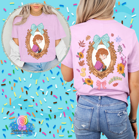 Arendelle Princess Floral Coquette - Front & Back Apparel