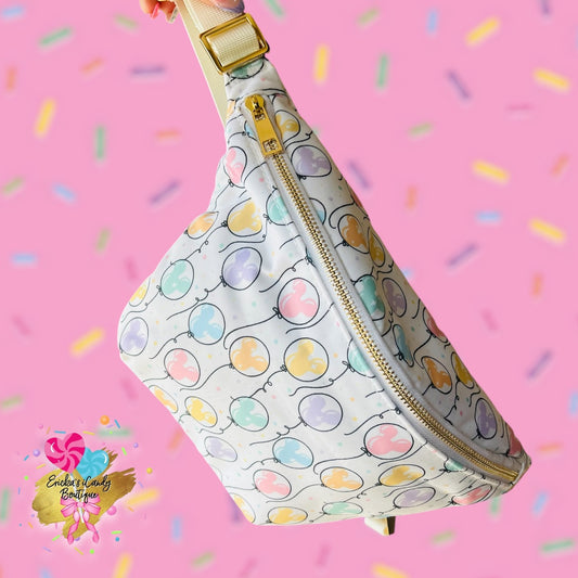 Pastel Mouse Ballons - Large Fanny Belt Bag
