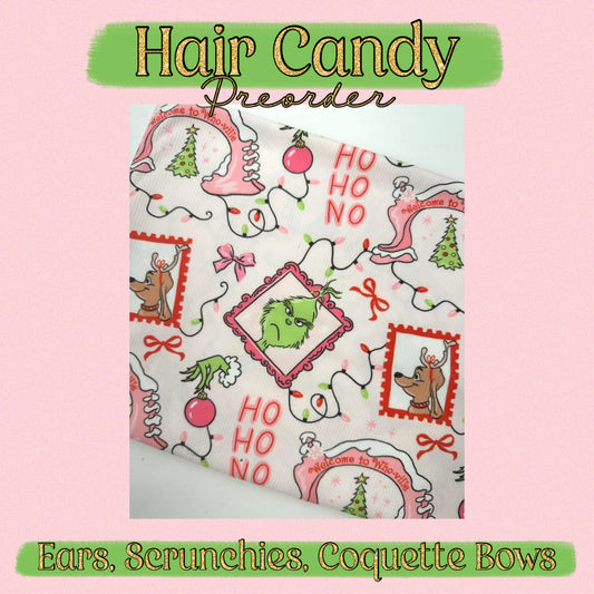 Green Guy Pink - Fabric Hair Accessories Preorder