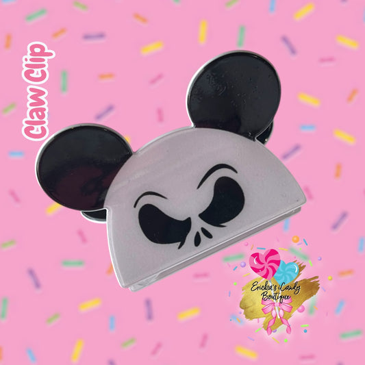 Skelly Mouse - 3in Acrylic Claw Clip