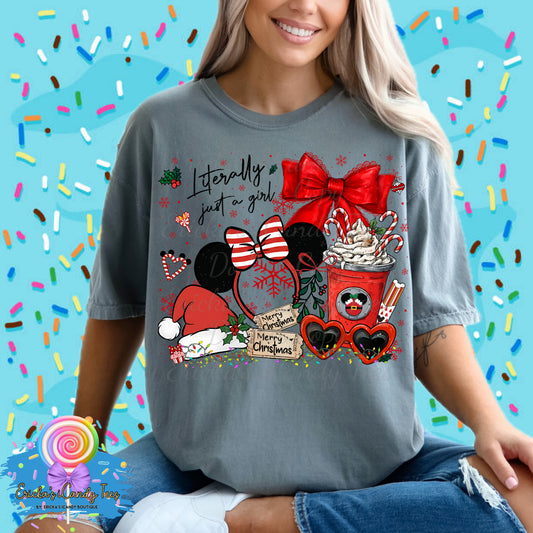 Literally Just A Christmas Girl Santa Hat - Tees & Sweatshirts