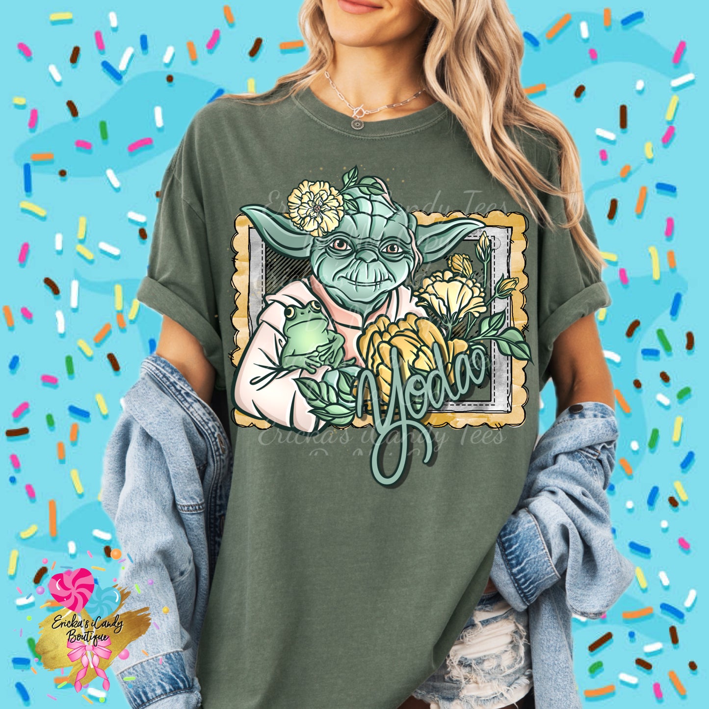 Yellow Yoda Square - Kids & Adult Apparel