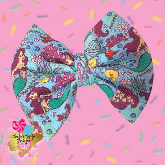 Under the sea -5in Bullet Fabric Bow