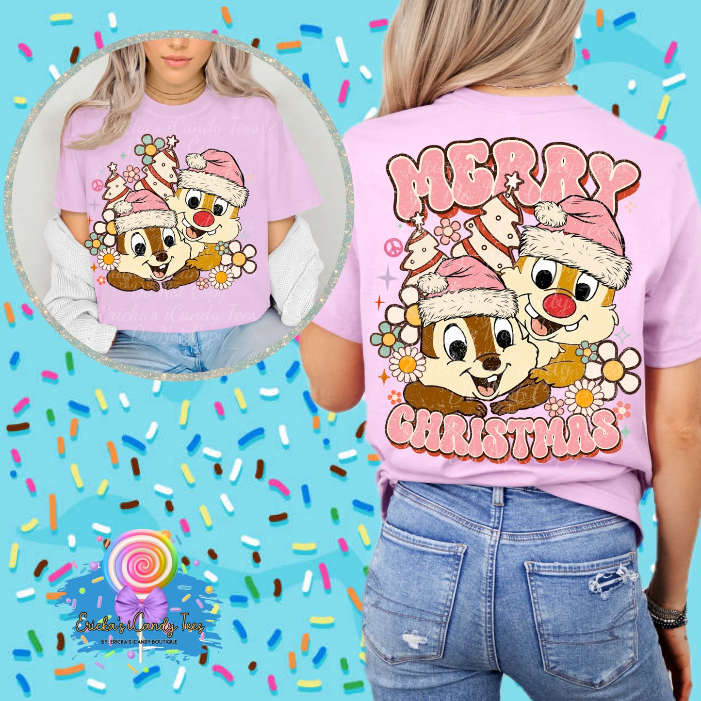 Chipmunks Christmas - Front & Back Tees & Sweatshirts