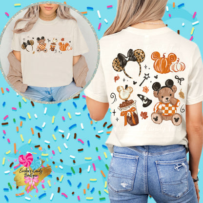 Fall Pumpkin Bear - Front & Back Apparel