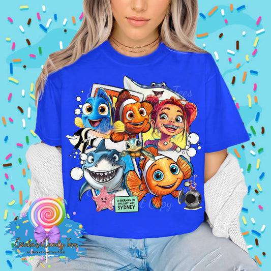 Fishy Friends Polaroid - Kids & Adult Apparel