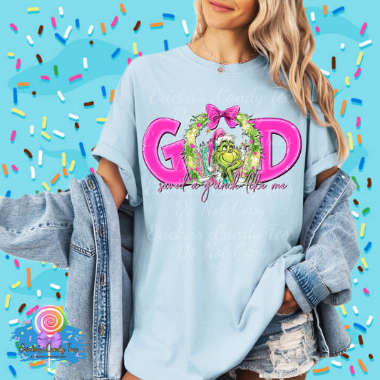 God Saved A Gr*nch Like Me Faux Yarn - Tees & Sweatshirts