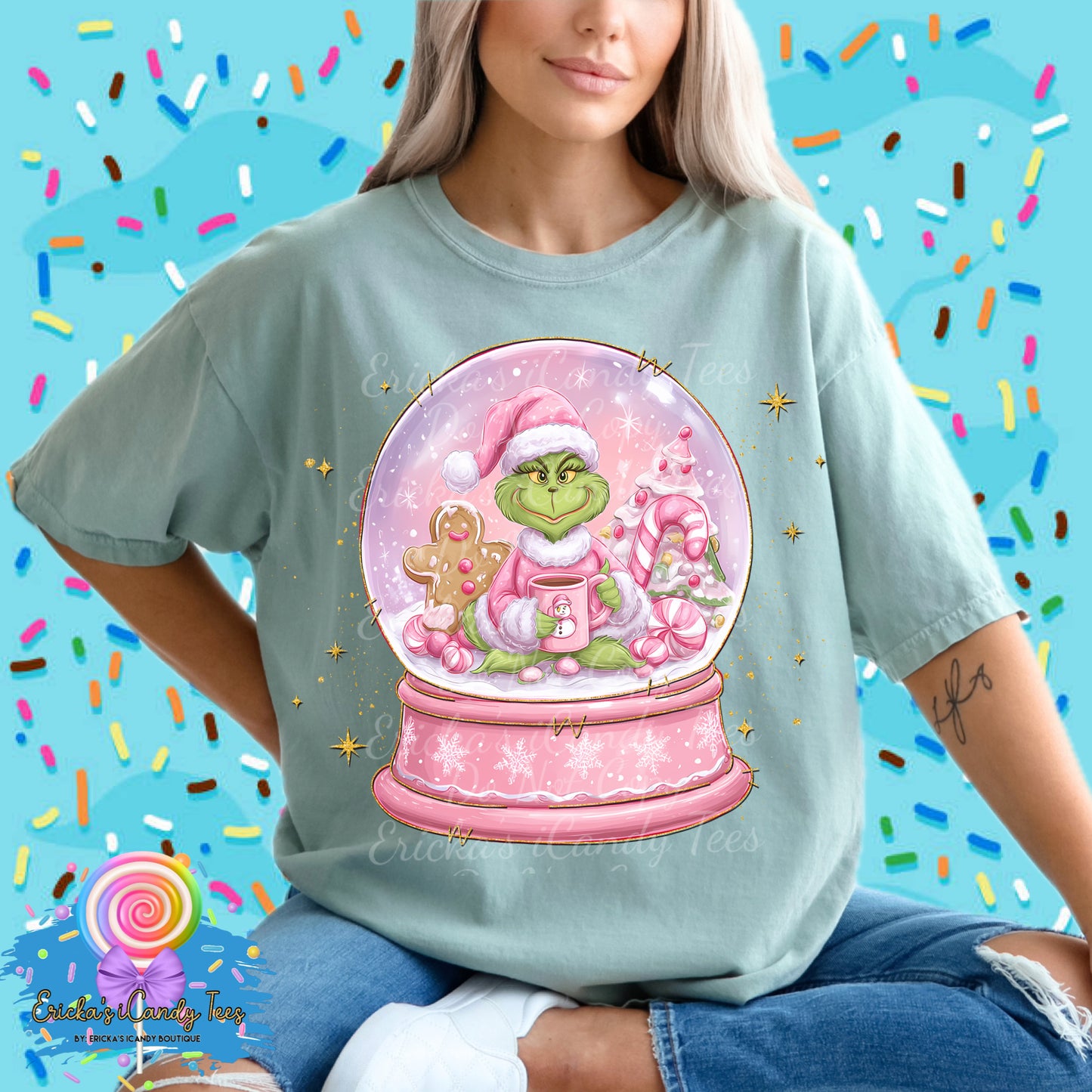 Pink Green Guy SnowGlobe - Tees & Sweatshirts