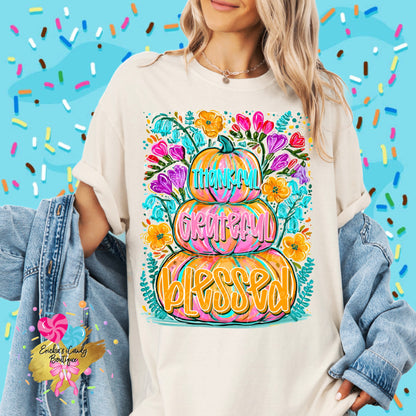 Thankful,Grateful,Blessed - Kids & Adult Apparel