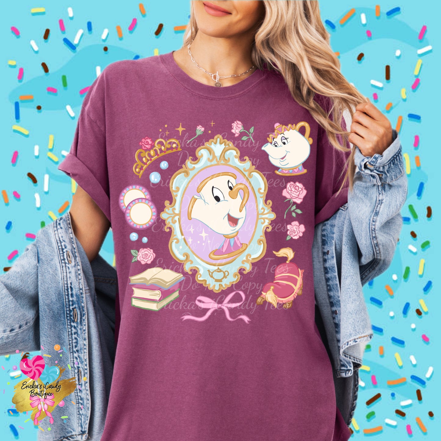 Teacup Sidekick Floral Frame  - Kids & Adult Apparel