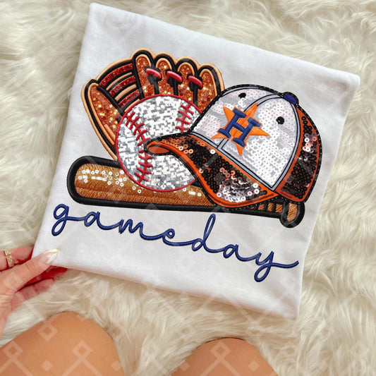 Astros Sequins Baseball Cap - Kids & Adult Apparel