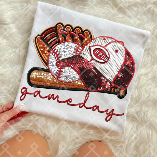 Reds Sequins Baseball Cap - Kids & Adult Apparel