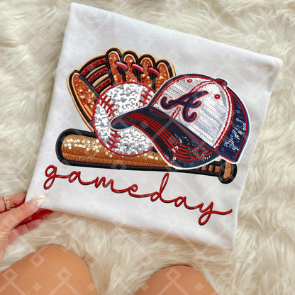 Atlanta Braves Sequins Baseball Cap - Kids & Adult Apparel