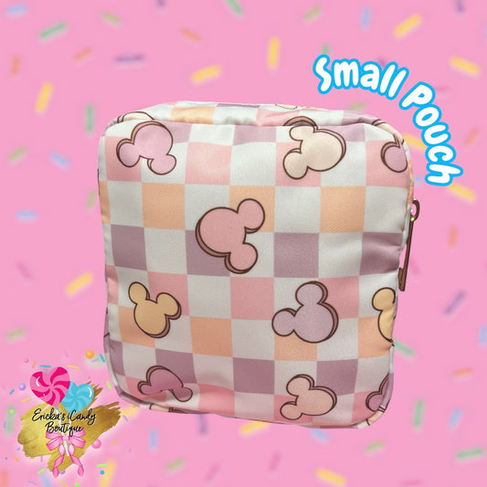 Pastel Mouse Checkered- Small Pouch