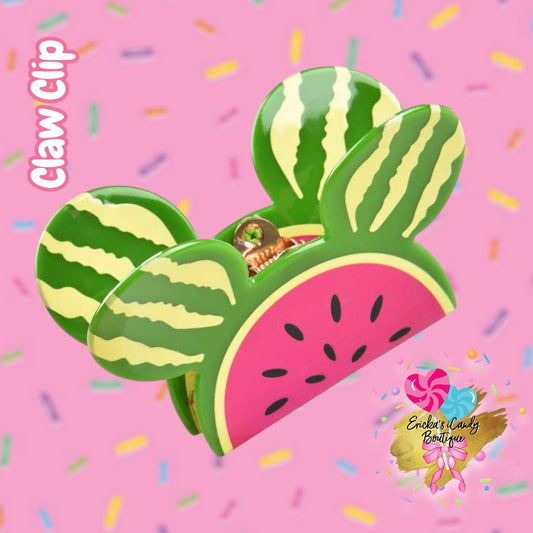 Watermelon Mouse - 3.5in Acrylic Claw Clip
