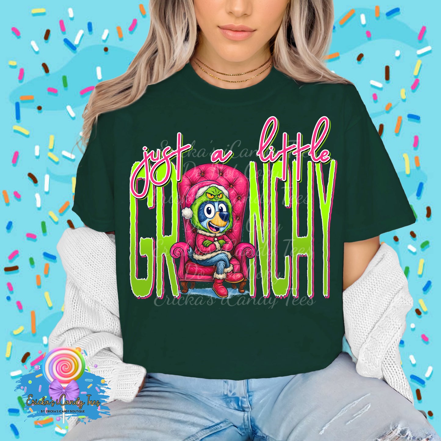 Grinchy Bluey- Tees & Sweatshirts