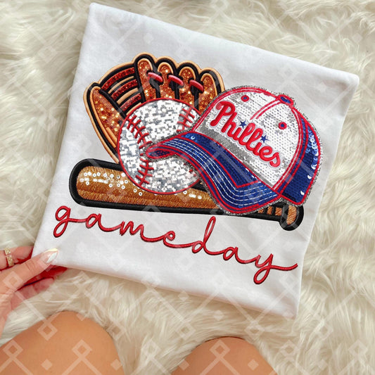Phillies Sequins Baseball Cap - Kids & Adult Apparel