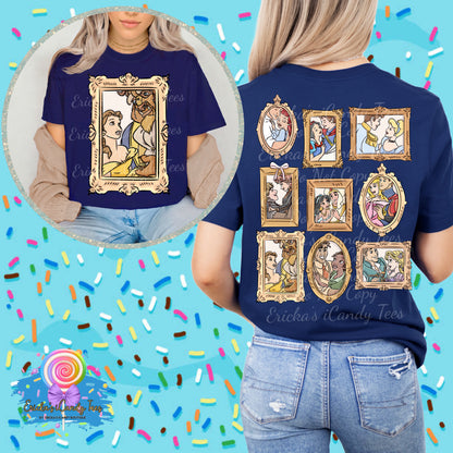 All Princess Frames LL HandDrawn- Front & Back Apparel
