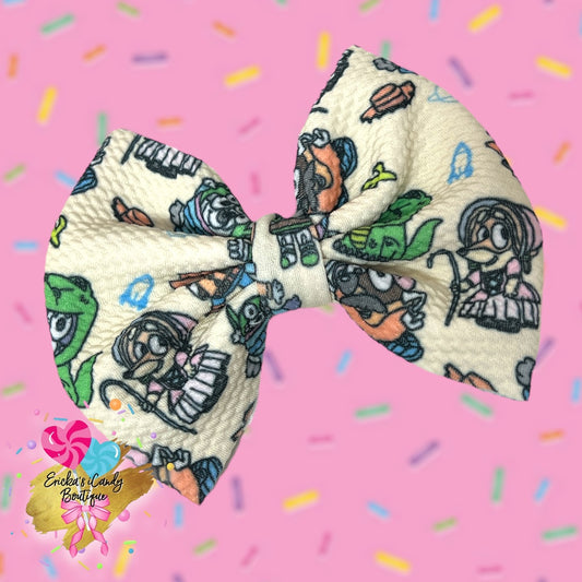 Toy Bluey - 5in Bullet Fabric Bow