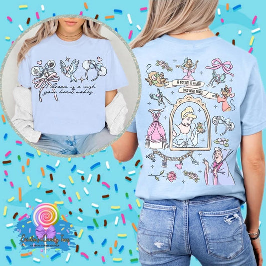 Glass Slipper Princess LL HandDrawn - Front & Back Apparel