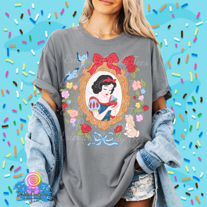 Apple Princess Floral Frame - Kids & Adult Apparel