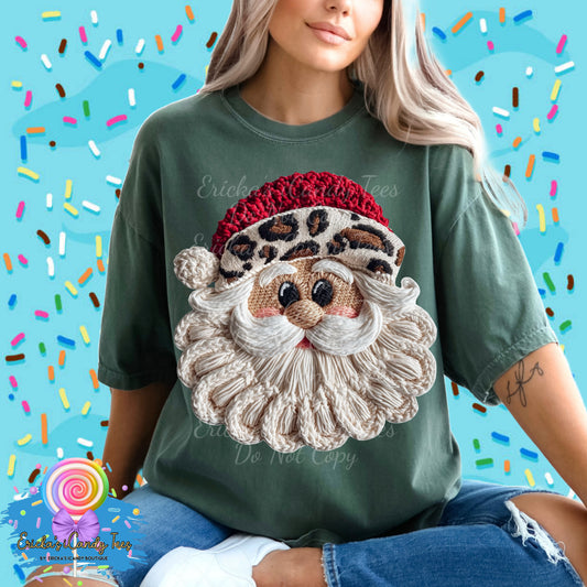 Faux Yarn Cheetah Santa  - Tees & Sweatshirts