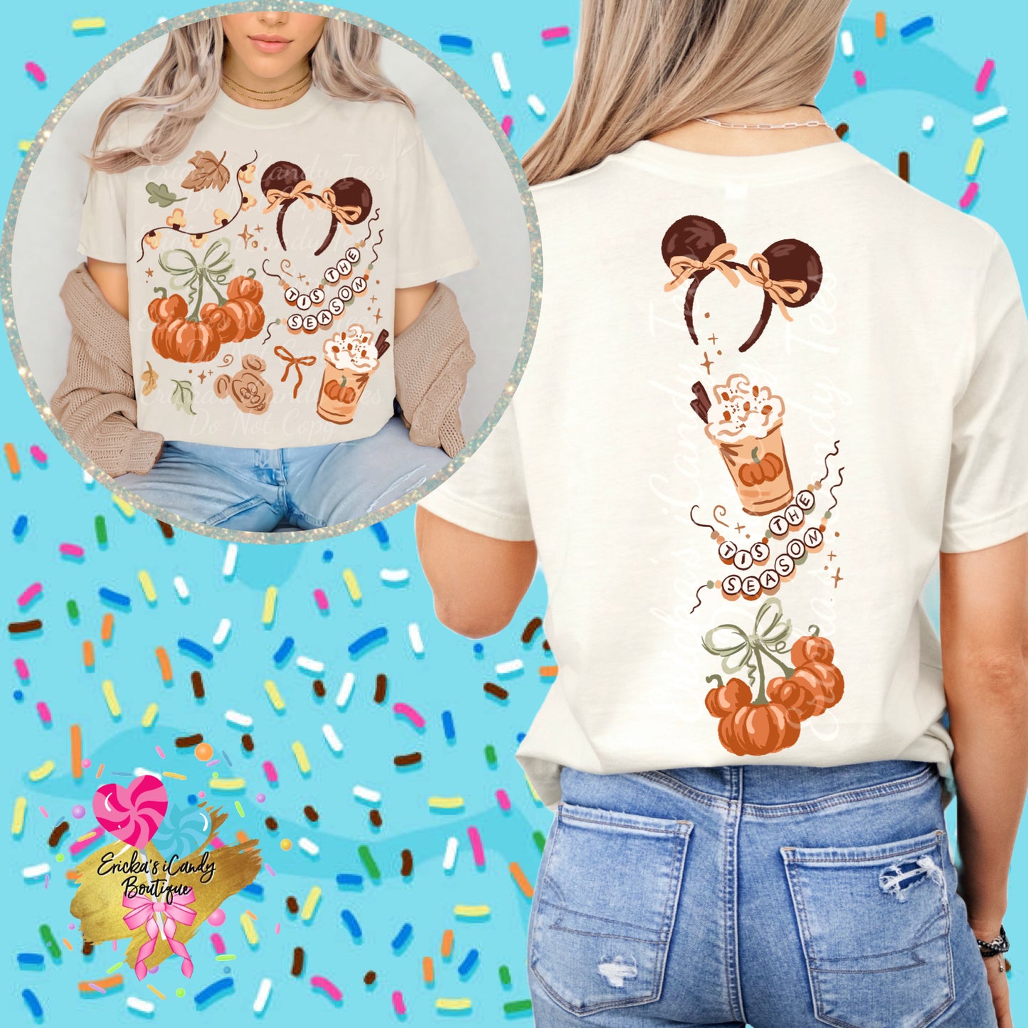 Pumpkin Season Spine - Front & Back Apparel