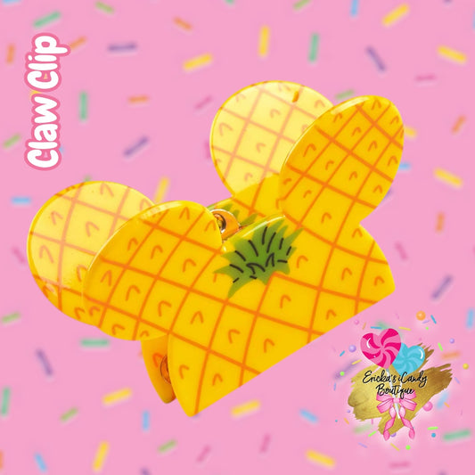 Pineapple Mouse - 3.5in Acrylic Claw Clip