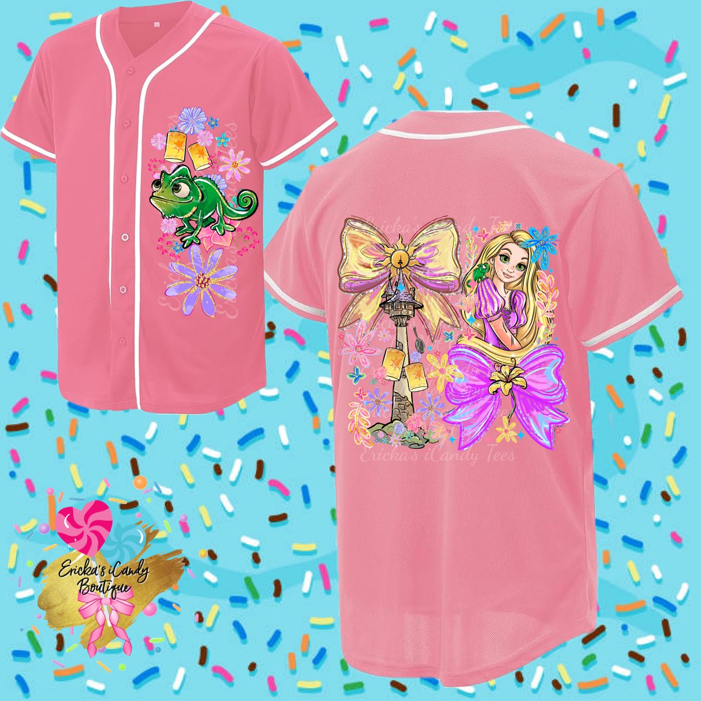 Punzie Coquette Bow Jersey - (Choose Your Princess Pocket In Text Box)