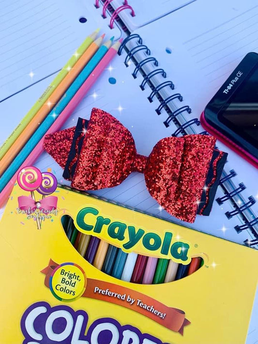 5in Glitter Crayon Bow
