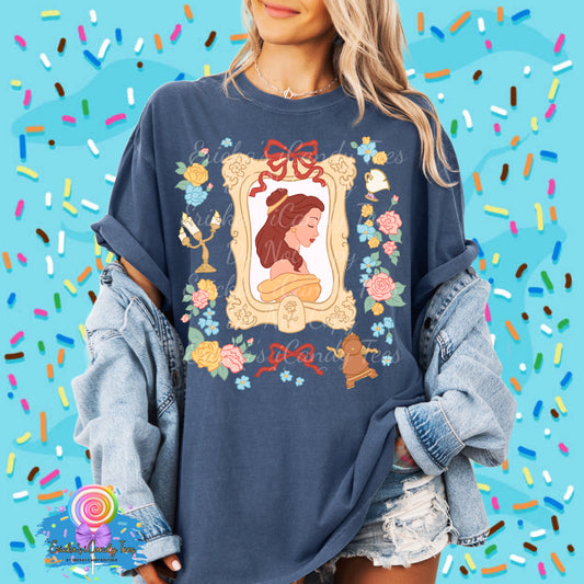 Rose Princess Floral Frame - Kids & Adult Apparel