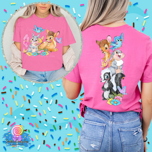 Deer Floral Friends  - Front & Back Apparel