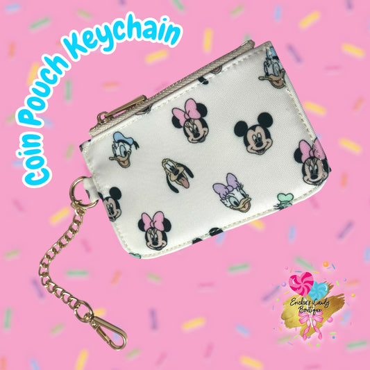 Beige Fab 5 - Coin/Card Wallet Keychain