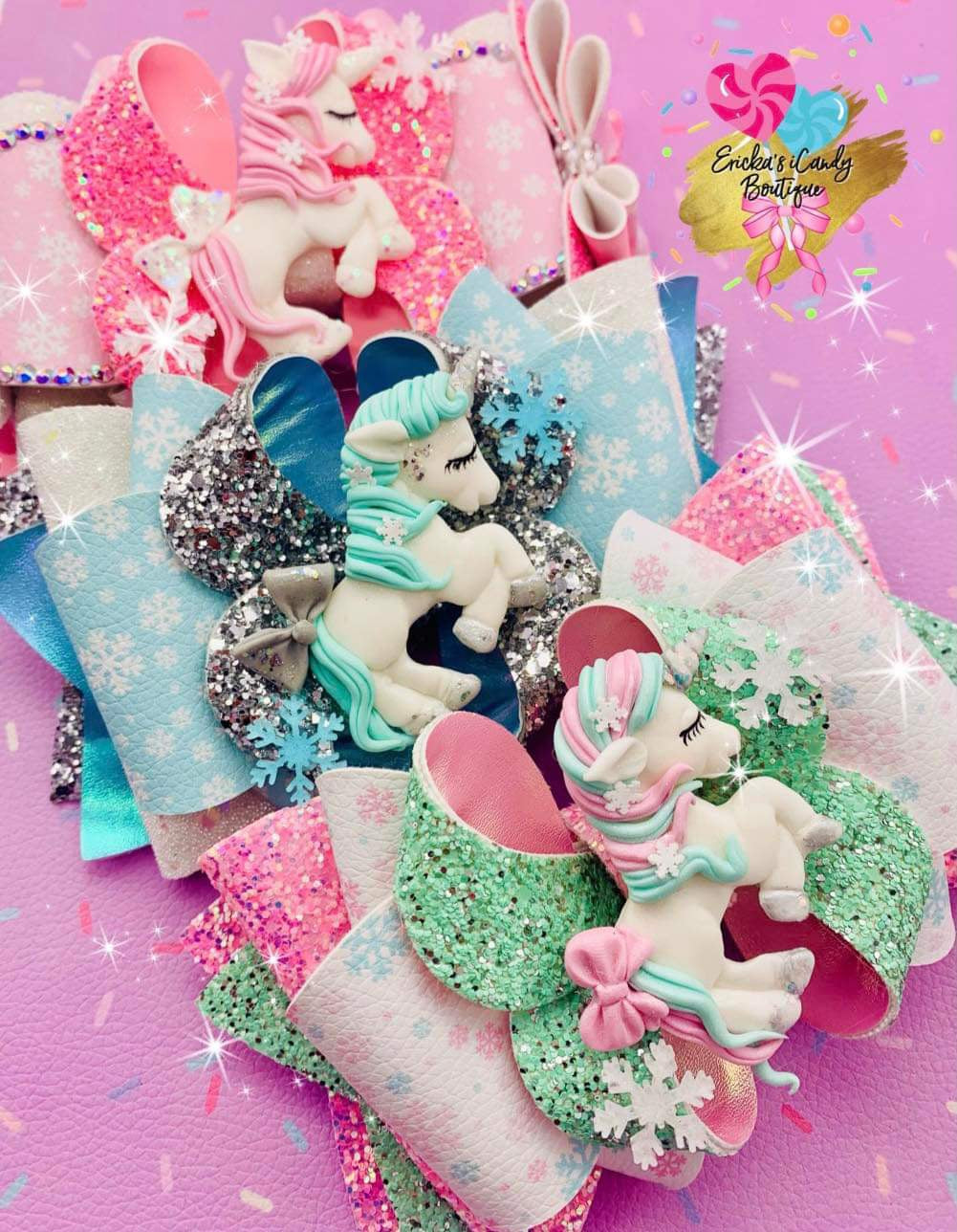 Winter Unicorn 5.5in Signature Bow