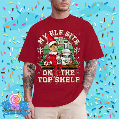 Elf Sits Top Shelf Coquito (Girl Or Boy) - Kids & Adult Apparel