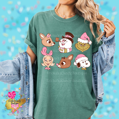 Holiday Characters (Red Or Pink) - Kids & Adult Apparel