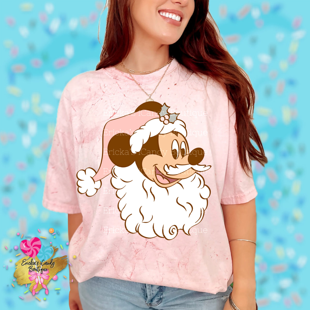 Bearded Santa Mouse (Pink Or Red) - Kids & Adult Apparel