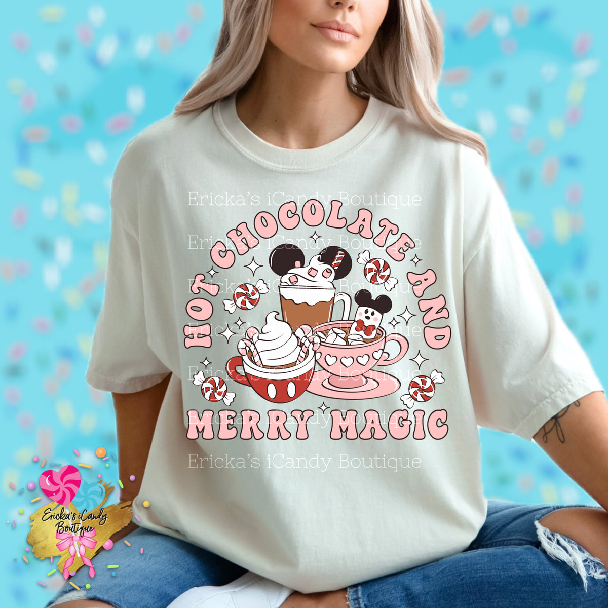 Mouse Hot Chocolate (With Or Without Words) - Kids & Adult Apparel