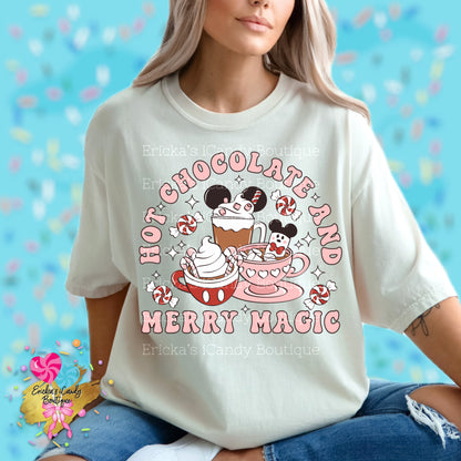 Mouse Hot Chocolate (With Or Without Words) - Kids & Adult Apparel