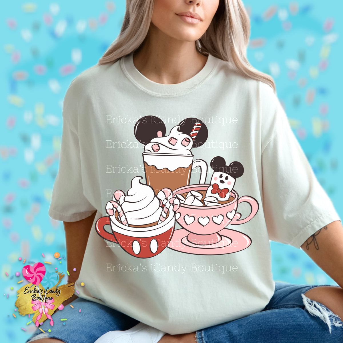 Mouse Hot Chocolate (With Or Without Words) - Kids & Adult Apparel