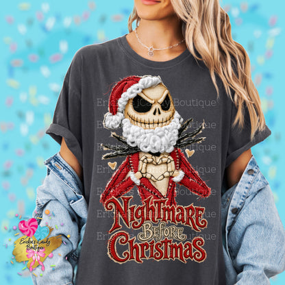 NBC Santy Claus Faux Embroidered - Kids & Adult Apparel