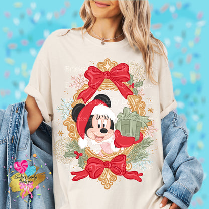 Santa Mouse Frame (Girl or Boy)- Kids & Adult Apparel