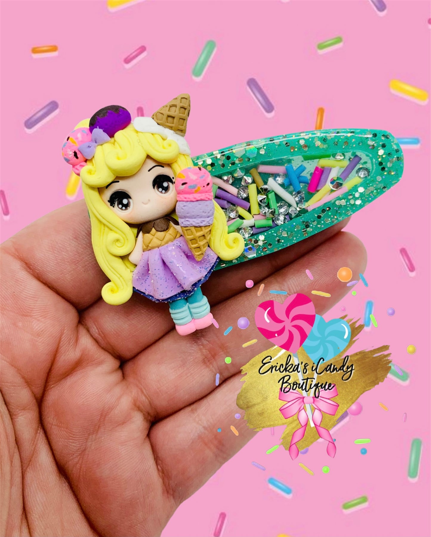 Ice Cream 🍦 Resin Shaker Clippie