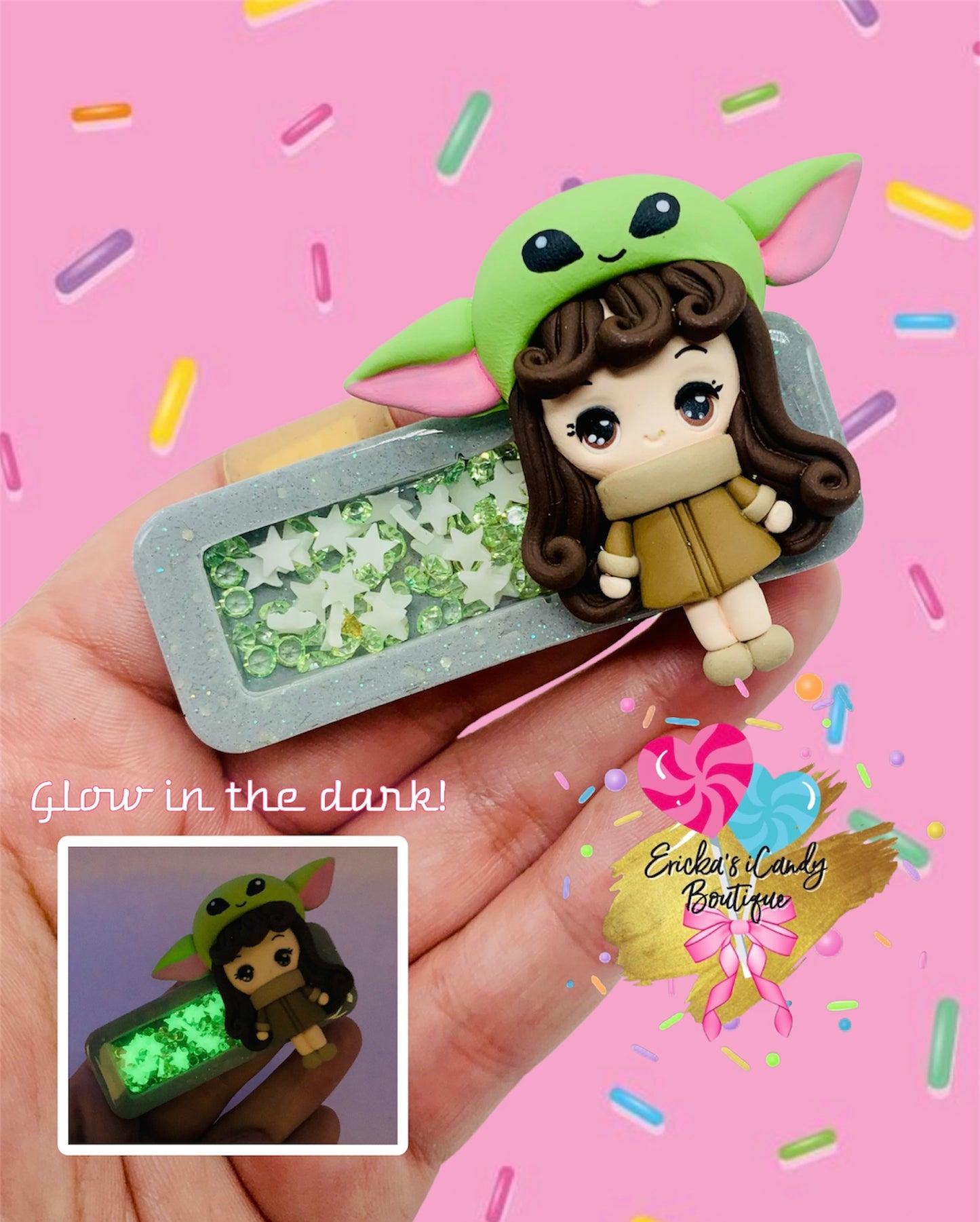 Yoda 🌟Resin Shaker Clippie